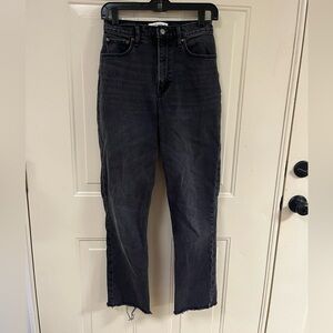 90s Straight Ultra High Rise Black Jeans